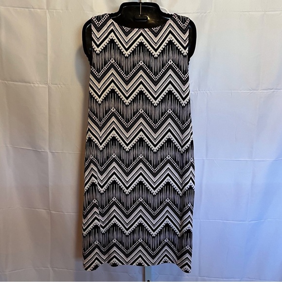 R&M Richards 6P Mod Dress 1960s Style Chevron Made in USA Geometric Textured - Picture 5 of 9